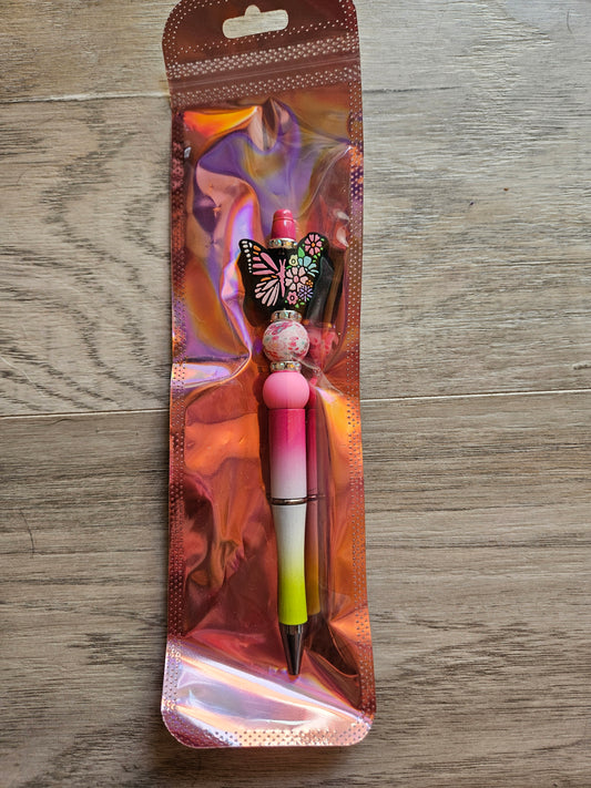 Papillon Rose et Vert